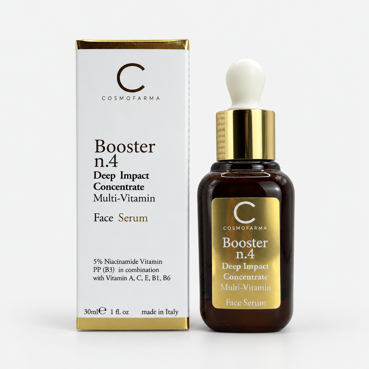 Ser cu vitamina C și niacinamidă pentru ten obosit și tern - Cosmo Booster 4, 30 ml