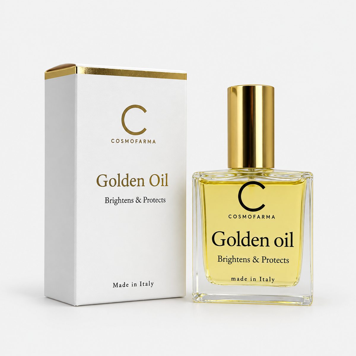 Ulei multifuncțional hrănitor și iluminator pentru față, corp și păr - Cosmofarma Golden Oil, 50 ml