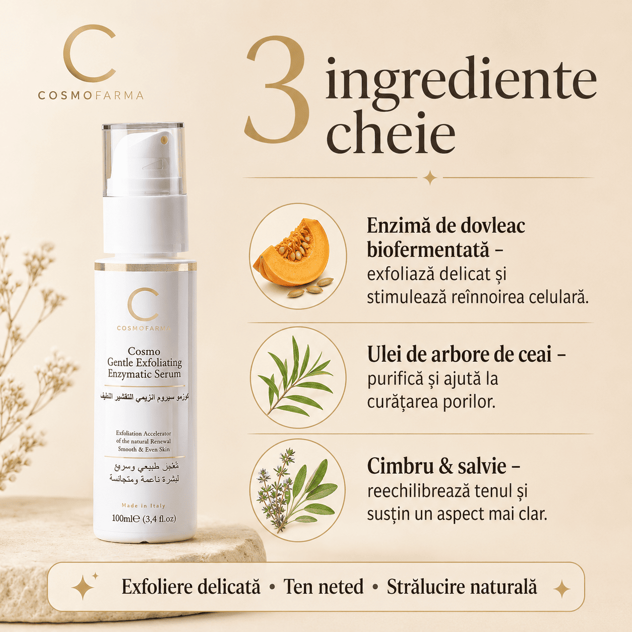 Cosmo - Ser Exfoliant Enzimatic cu Dovleac